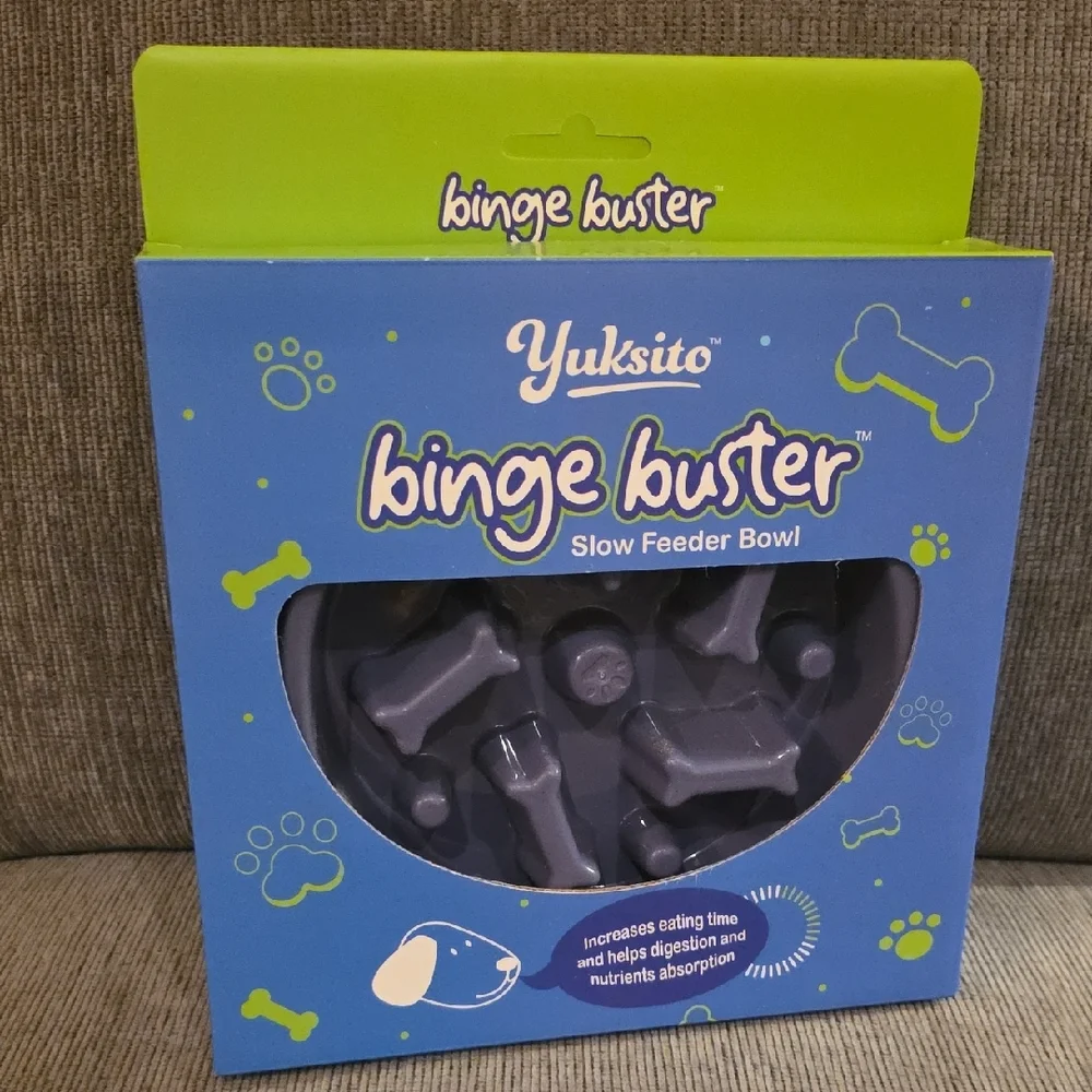 Yuksito Binge Buster Slow Feeder Bowl For Dogs, New, 7 Inches Diameter